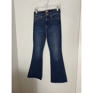 Mother Denim The Weekender Fray Flare Jeans in Teaming Up Blue Size 27 *Hemmed*